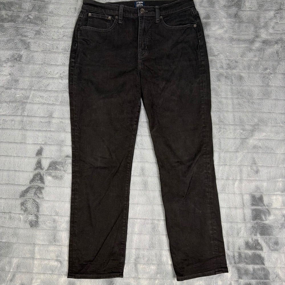 J.Crew Essential Straight Jeans Womens 29 Black Stretch Denim Pants Mid Rise
